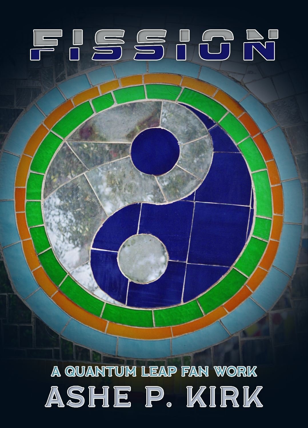 Fission Cover Image, featuring mosaic yin and yang symbol